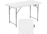 Tavolo Pieghevole Portatile 122 Cm - Tavolo Da Picnic Bianco - Tavolo Da Buffet In Plastica - Tavolo Mobile Per Eventi