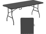 Tavolo Da Picnic Portatile Pieghevole 180 Cm - Tavolo Da Buffet In Plastica - Nero