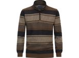 Redmond Casual Uomo Felpa Troyer Manica Lunga Regular Fit Marrone A Righe S