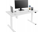 Ekspand | Scrivania Regolabile In Altezza - 120 Cm - Regolazione Elettrica 72-118 Cm - Bianco - Scrivania Con Led