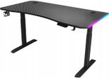 Ekspand | Scrivania Regolabile In Altezza - 140 Cm - Regolazione Elettrica 72-118 Cm - Nero - Illuminazione A Led