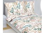 Biancheria Da Letto In Cotone - Beige, Verde, Bianco - 140X200, 70X90