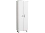 Dmora Armadio Multiuso 2 Ante Vincent 31.5X161.5H Cm Bianco, 2 Ante 6 Vani