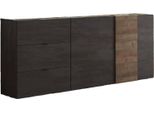 Dmora Mobile Porta Tv Sidr 44X181X59H Cm Grigio Ardesia, Apertura Battente 6 Vani Italy