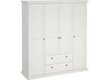 Dmora Guardaroba Grande Amarena 60.5X200.6H Cm Bianco, Appendiabiti 4 Ante