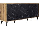 Dmora Credenza Ernie 45X180X80H Cm Grigio, Apertura Battente 6 Vani