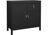 Dmora Credenza Romagna 38.4X82.3X79.7H Cm Nero, Un Cassetto 3 Vani