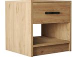 Dmora Comodino Noul 45X52X46.8H Cm Marrone Quercia, Un Cassetto Apertura Scorrevole