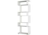 Dmora Libreria Doralice 19.5X60X165H Cm Bianco, 5 Ripiani Portata Ripiani 10