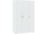 Dmora Guardaroba 3 Ante Pettineo 51.9X110.7 Cm Bianco, Appendiabiti 3 Ante