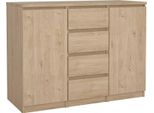 Dmora Credenza Angelika 50X120.8X90.7H Cm Marrone Rovere, Apertura Battente E Scorrevole 2 Ante