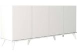 Dmora Credenza Paine 45X180X80.8H Cm Bianco, Apertura Battente 6 Vani