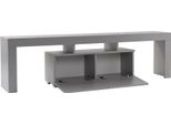 Dmora Mobile Porta Tv Andarna 31.3X180X50H Cm Grigio Grigio, Apertura A Ribalta 3 Vani
