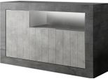 Dmora Credenza Dolphin 42X138X86H Cm Grigio Ardesia, Apertura Battente 4 Vani Italy