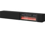 Dmora Mobile Porta Tv Sindia 200X29.8X30.5H Cm Nero Antracite, Un Ripiano Modulabile