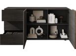 Dmora Credenza Carinola 181X44X84H Cm Marrone Noce, 3 Cassetti 2 Ripiani