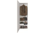 Dmora Mobile Da Ingresso Medolla 78X31X186.5H Cm Bianco Lucido, Appendiabiti 6 Paia