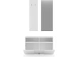 Dmora Mobile Da Ingresso Riano 91X36X165H Cm Bianco Fantasia, Specchio Incluso 4 Paia