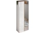 Dmora Armadio Multiuso 2 Ante Gradoli 70X185H Cm Bianco Lucido, 8 Ripiani Cassetti