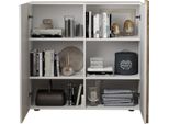 Dmora Credenza Lucito 121X44X114H Cm Bianco Lucido, 4 Ripiani 6 Vani