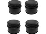 Set Di 4 Fermaporta Perel In Acciaio Inox, 1,1 Kg Ciascuno, Ø9X7,5 Cm, Base In Gomma Antiscivolo, Antigraffio,