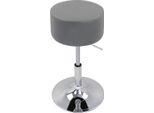 Sgabello Rotondo - Grigio - Ergonomico - Con Schienale - Regolabile - Altezza Seduta 52-67Cm - 1 Pezzo