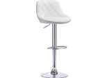 Sgabello Da Bar Di Design - Con Schienale - Sgabello Da Bar Ergonomico - Altezza Regolabile 60-82Cm - Bianco - 1 Pezzo