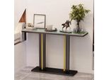 Consolle Moderna Bolt Edge - Struttura In Marmo E Metallo - Tavolo Da Parete Con Cassetti - 118X30X78Cm