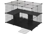 Happyment Animal Run Meri Meri - Xxl Ren Deluxe - Altezza Regolabile - Interno - Piccoli Animali, Gattini, Cuccioli - Nero - 70X70X105Cm - 38 Pannelli