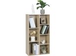 Libreria Happyment Geralt - 7 Scomparti - Rovere - Libreria Per Soggiorno, Camera Da Letto E Camera Dei Bambini - Legno Mdf - 59,5X108X29,5Cm