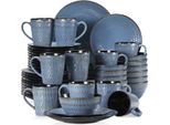 Set Da Portata Morencia 48 Pezzi - Ceramica - Piatti Da Portata, Piatti Fondi E Piatti Da Colazione - 8 Persone - Sky Blue