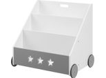 Happyment Armadio Per Giocattoli Niva - Libreria E Armadio Per Bambini - Bianco - Camera Dei Bambini - Legno Mdf - 60X43X58Cm