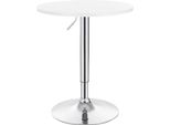 Bolt Edge Tavolo Da Bar Rotondo - Bianco - Altezza Regolabile - Legno E Metallo - Ø60Xh68-88Cm