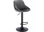 Sgabello Bolt Edge - Velluto Grigio - Ergonomico - Altezza Regolabile 60-82Cm - Con Schienale - Girevole A 360° - Cucina - 1 Pezzo