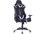 Happyment Luxe Gamestoel - Sedia Ergonomica Da Gioco E Da Ufficio - Altezza Regolabile - Nero/Bianco - Ecopelle