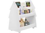Happyment Opbergkast Lervio - Scaffale Per Bambini - Bianco - Scaffale Per Libri E Giocattoli - Legno Mdf - 60X38X71Cm - Camera Dei Bambini