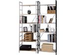 Libreria Bolt Edge - Industriale - Bianco/Quercia - 6 Livelli - Per Il Soggiorno O La Camera Da Letto
