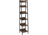 Libreria Industriale Bolt Edge - 6 Piani - Nero/Brown - Boekenrek - Legno E Metallo - 41X187X36Cm