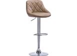 Sgabello Di Design Erlo - Con Schienale - Stabile - Ergonomico - Altezza Seduta 60-82Cm - Beige - 1 Pezzo - Per Cucina E Bar - Altezza Regolabile