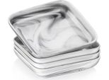 Opulent Ontbijtborden Marmer Look 4 Persone - Ceramica - Set Da Portata - Piatti Per La Cena E La Colazione