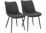 Sedie Per Sala Da Pranzo - Grigio Scuro - Sedia Kuip - Sedie Per Soggiorno E Cucina - Set Di 2