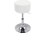 Sgabello Rotondo Zizi - Con Schienale - Ergonomico - Bianco - Regolabile In Altezza - 1 Pezzo - Per Cucina E Bar - Altezza Seduta 52-67Cm
