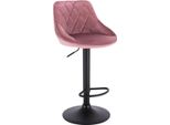 Sgabello Da Bar - Velluto Rosa - Ergonomico - Regolabile In Altezza - Con Schienale - Altezza 60-82Cm