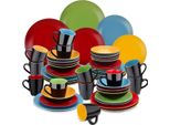 Set Da Portata Marlito 48 Pezzi - Ceramica - Piatti Da Portata, Piatti Fondi E Piatti Da Colazione - 12 Persone - Rainbow Design
