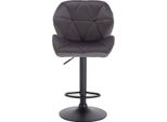 Sgabello Da Bar - Grigio - Velluto - Ergonomico Con Schienale - Altezza Regolabile 60-82Cm - Sedia Da Cucina - 1 Pezzo
