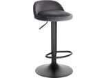 Sgabello Benito Deluxe - Industriale - Grigio - Sgabello Da Bar Con Schienale - Altezza Regolabile - Velluto - Struttura In Metallo - 1 Pezzo