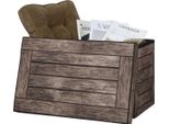 Cassapanca Happyment Verino - Cassapanca Morbida Con Vano Portaoggetti - Cassapanca Portaoggetti - Sgabello - Cassetta Portaoggetti - Cassetta Portaoggetti Con Coperchio - Marrone - Legno