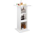Tavolo Alto Happyment Cardiff - Con Vano Portaoggetti - Quadrato - Per Uso Interno - Cucina - Legno E Metallo - Bianco - 60X60X112Cm
