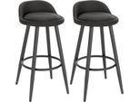 Sgabello Bolt Edge Antraciet - Ecopelle - Ergonomico - Altezza Seduta 69-70Cm - Set Di 2 - Cucina E Bar
