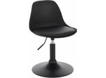 Sgabello Bolt Edge Mini Bar - Nero - Ecopelle - Regolabile In Altezza - Altezza Seduta 37-49 Cm - Girevole A 360° - 1 Pezzo - Per Cucina, Reception O Toilette
